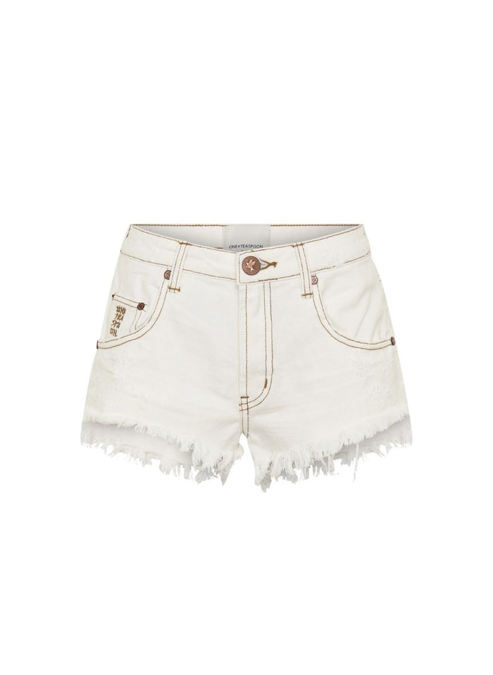 Shorts One Teaspoon Renegades High Waist Denim Shorts White Beauty Apoella