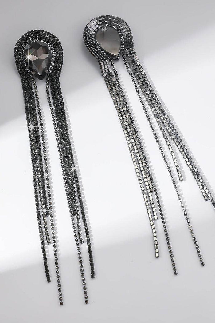 Rhinestone/Tassels Drop Earrings 782231045208 - COCOMELODY