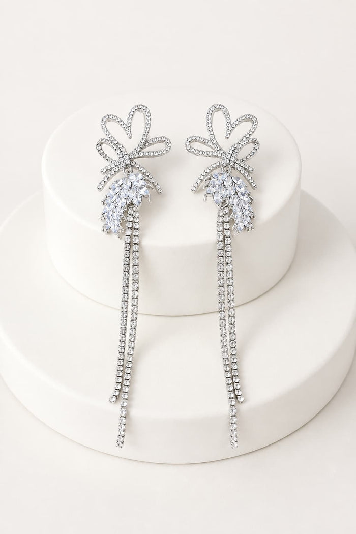Rhinestone/Tassels Drop Earrings 789749822572 - COCOMELODY