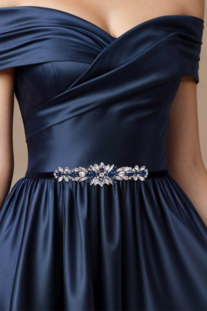 Ribbons Wedding Sash with Rhinestone Imitation Pearl 839584357990 - COCOMELODY