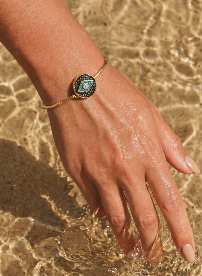 Bracelets ASTRA Round Eye Bracelet Gold-Black-Turquoise-White O/S Apoella
