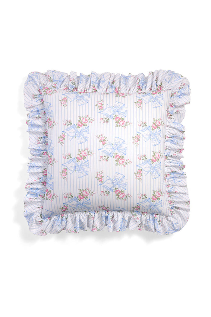 Ruffle Throw Pillow - PASTEL BLUE