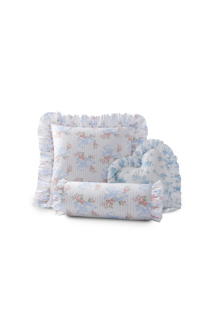 Ruffle Throw Pillow - PASTEL BLUE