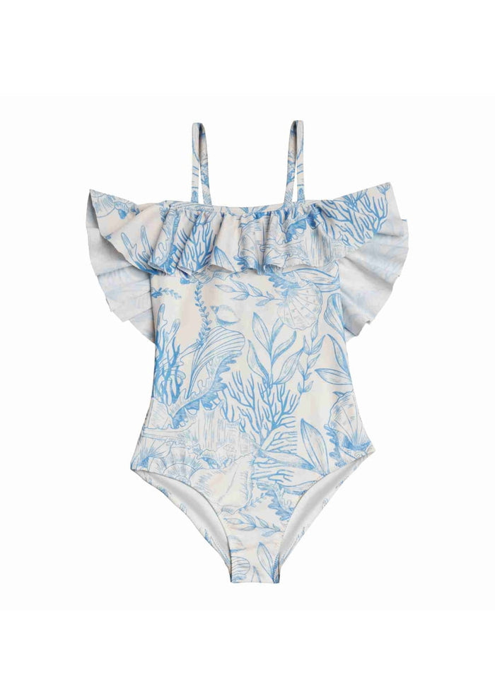 One-Piece Marie Raxevsky Ruffled One Piece Thalassa Blue Apoella