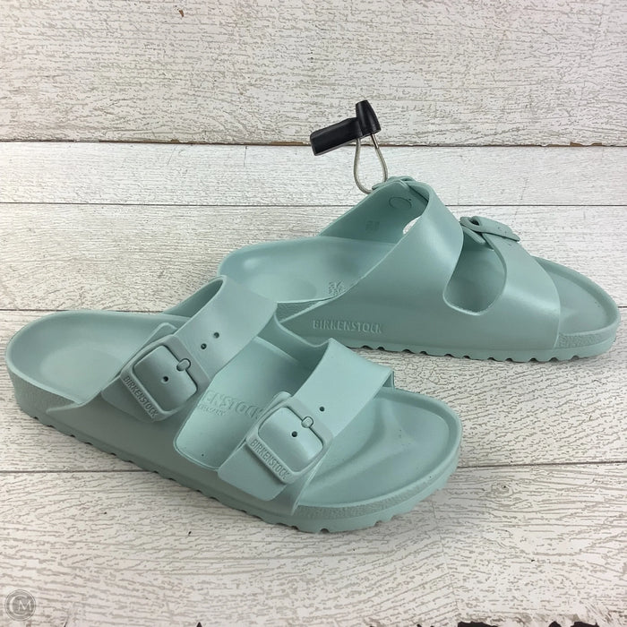 Sandals Flats By Birkenstock In Teal, Size: 5.5/36