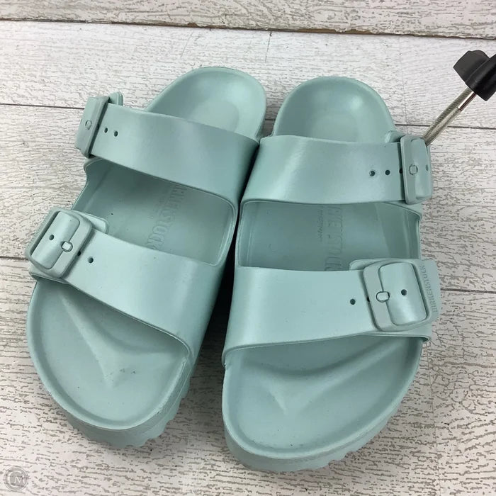 Sandals Flats By Birkenstock In Teal, Size: 5.5/36