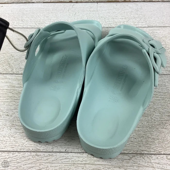 Sandals Flats By Birkenstock In Teal, Size: 5.5/36
