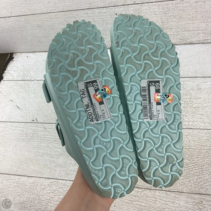 Sandals Flats By Birkenstock In Teal, Size: 5.5/36