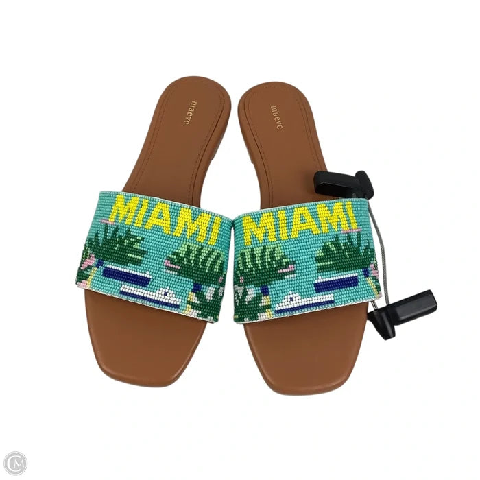 Sandals Flats By Maeve In Green, Size: 6.5 (37)