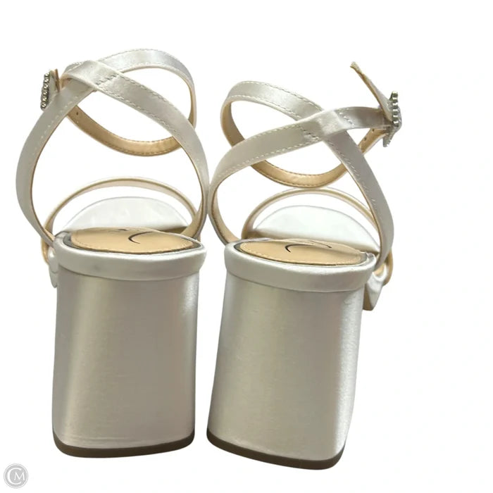 Sandals Heels Block By Nina In White, Size: 7.5
