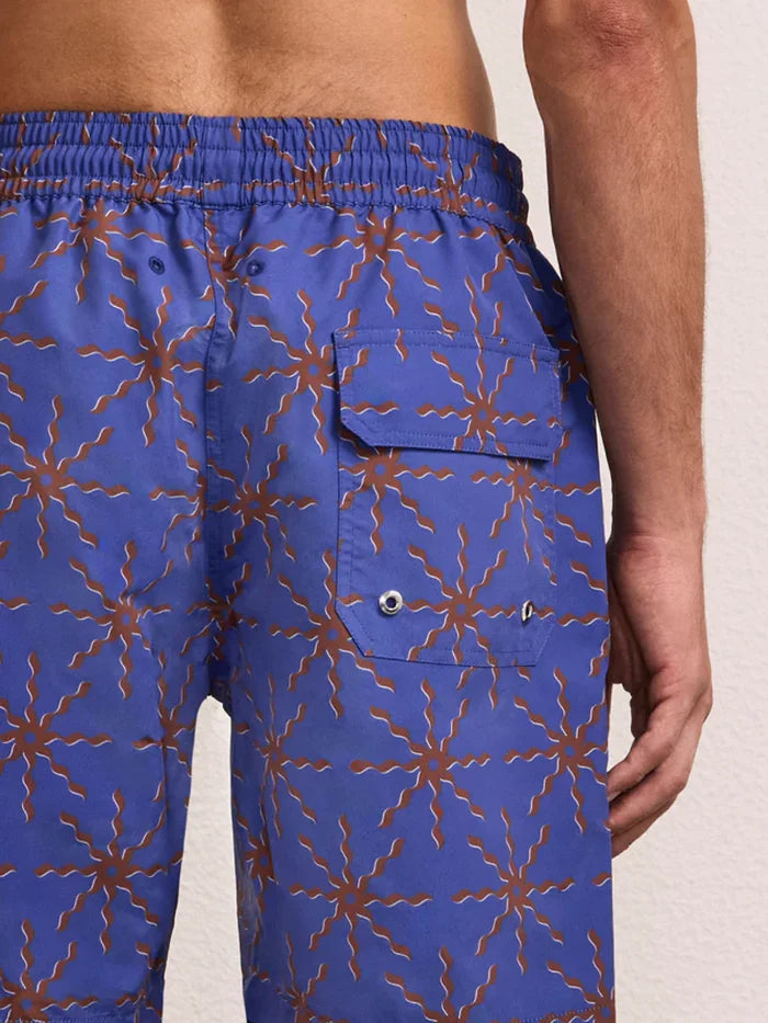 Swimshorts Frescobol Carioca Santos Sol Print Swim Shorts Cobalt Apoella