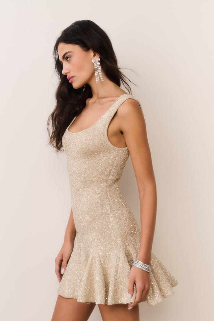 Sarajane Sequin Stretch Knit Mini Dress