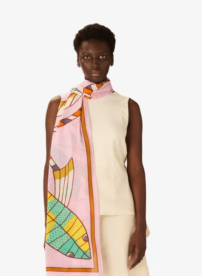 Scarf Inoui Editions Scarf 100 Cerfs Volants Rose O/S Apoella