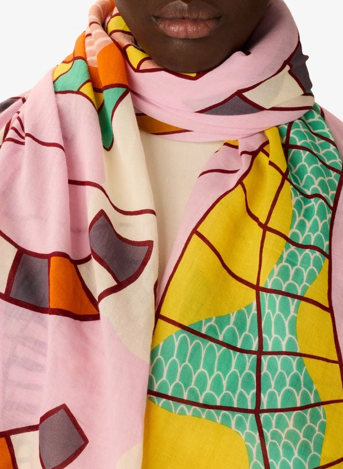 Scarf Inoui Editions Scarf 100 Cerfs Volants Rose O/S Apoella