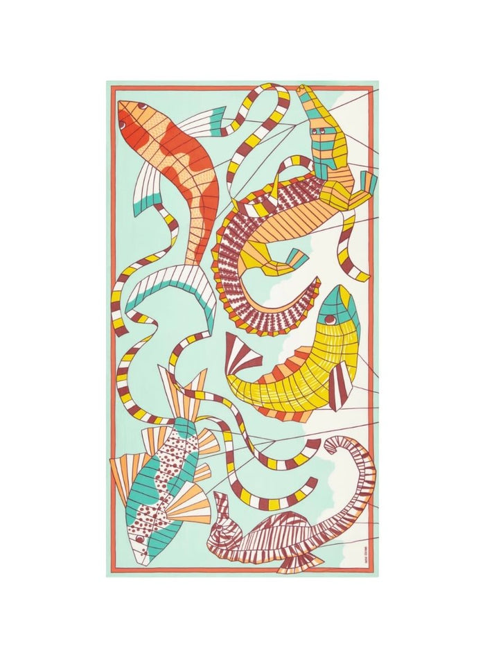 Scarf Inoui Editions Scarf 100 Cerfs Volants Turquoise O/S Apoella