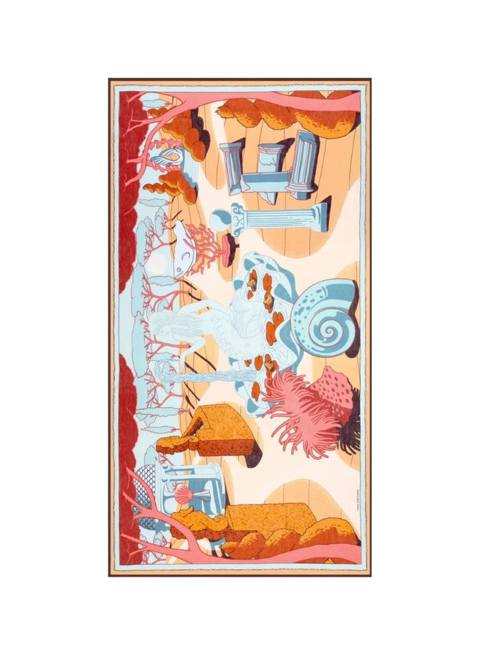 Scarf Inoui Editions Scarf 100 Jardin Coral O/S Apoella