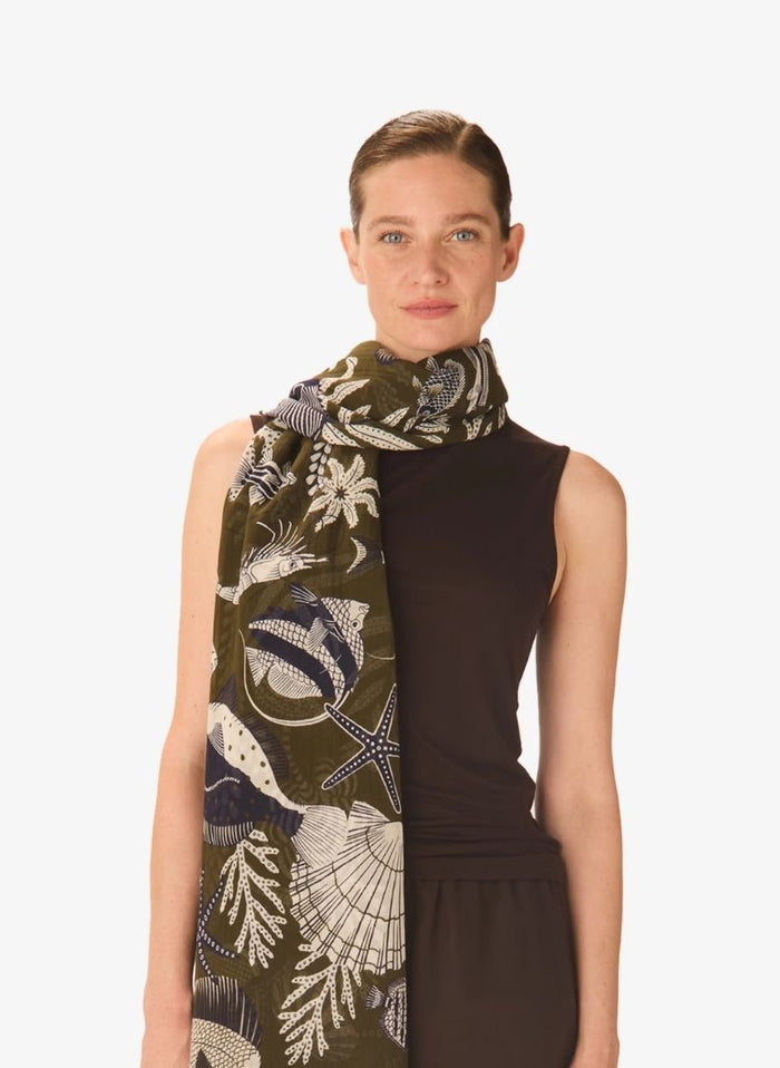 Scarf Inoui Editions Scarf 100 Neptune Khaki O/S Apoella