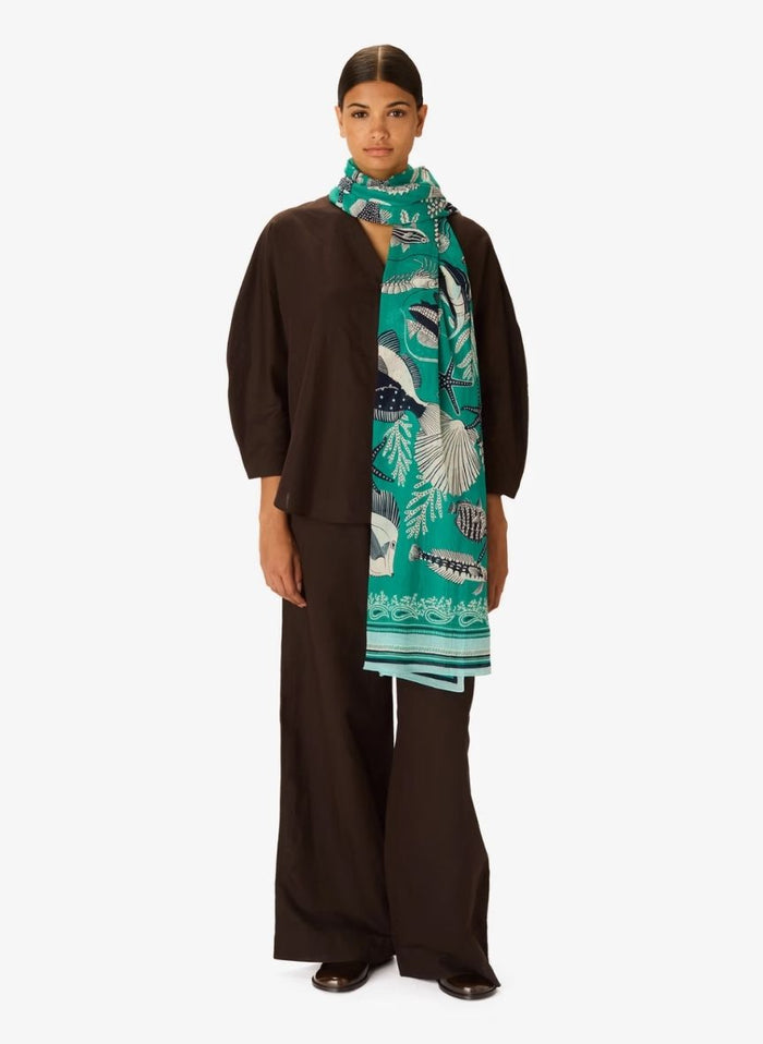Scarf Inoui Editions Scarf 100 Neptune Turquoise O/S Apoella