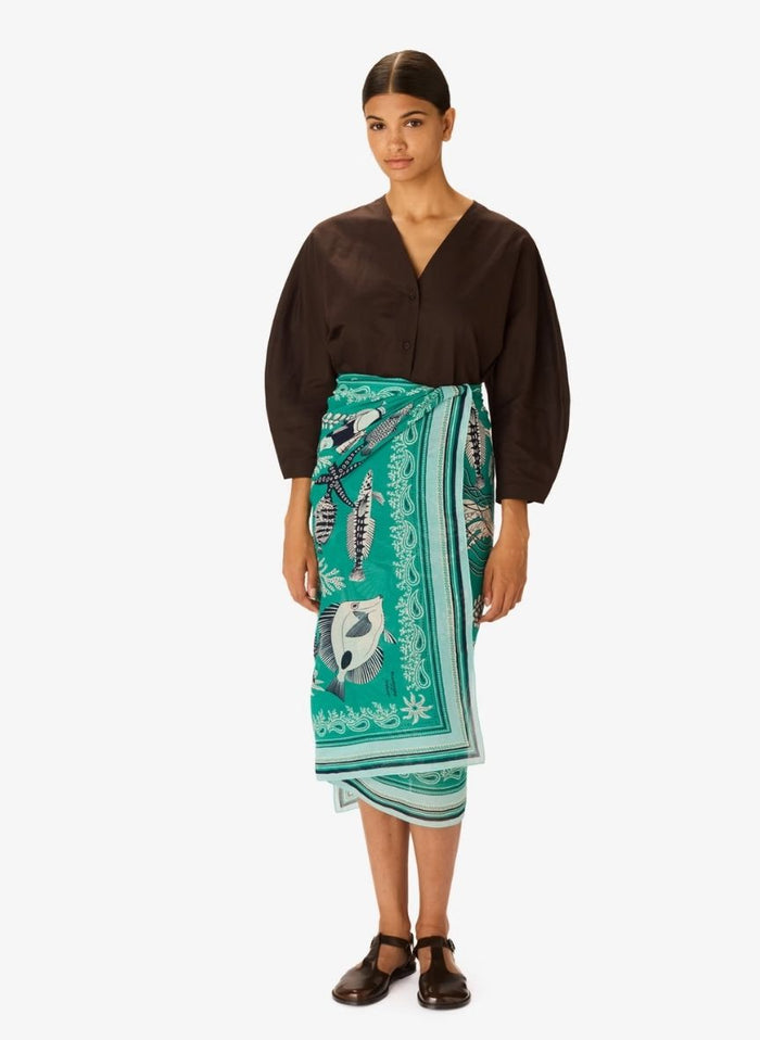 Scarf Inoui Editions Scarf 100 Neptune Turquoise O/S Apoella