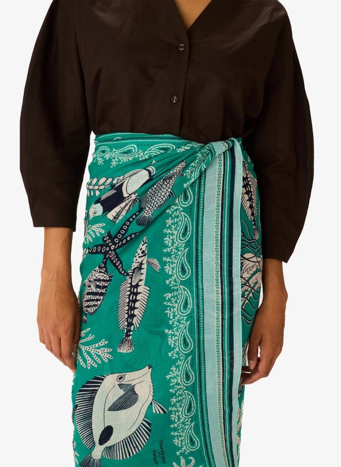 Scarf Inoui Editions Scarf 100 Neptune Turquoise O/S Apoella