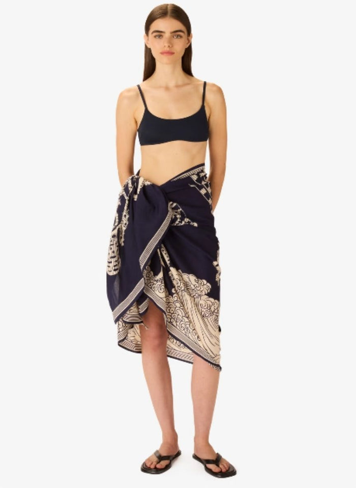 Scarf Inoui Editions Scarf 100 Vague Bleu Marine O/S Apoella