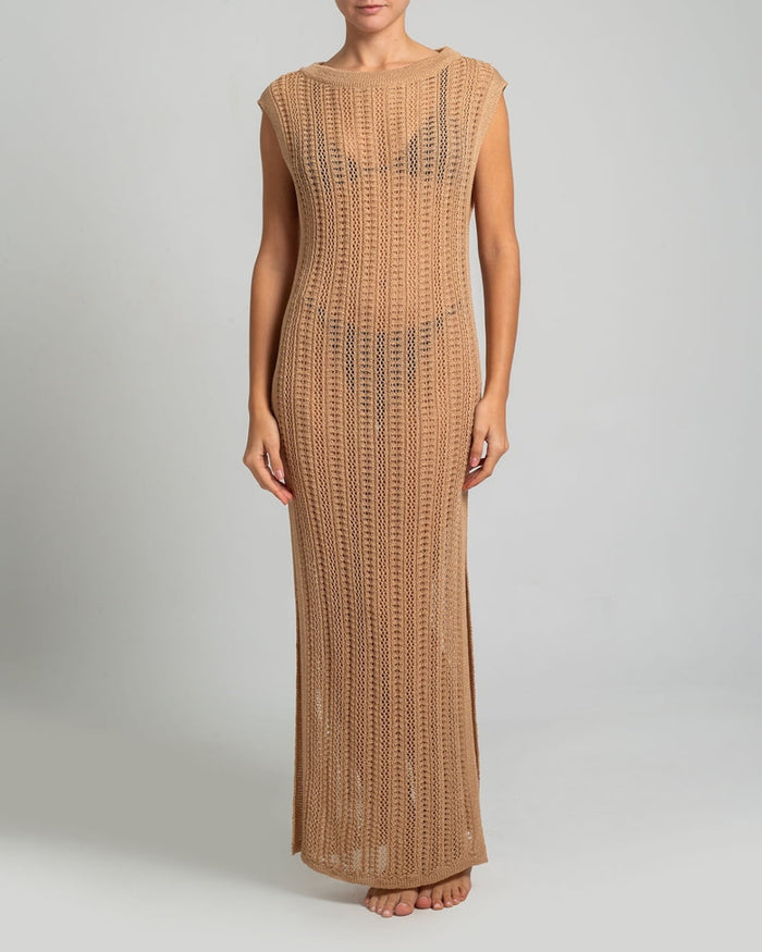 Dresses Stefania Frangista Sekoya Knit Long Dress Black Apoella