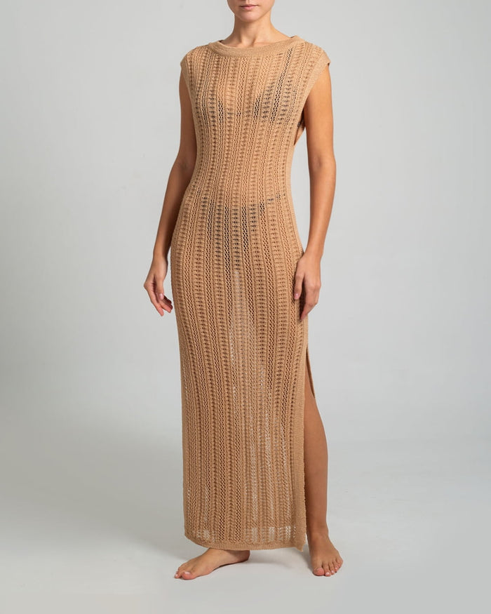 Dresses Stefania Frangista Sekoya Knit Long Dress Black Apoella