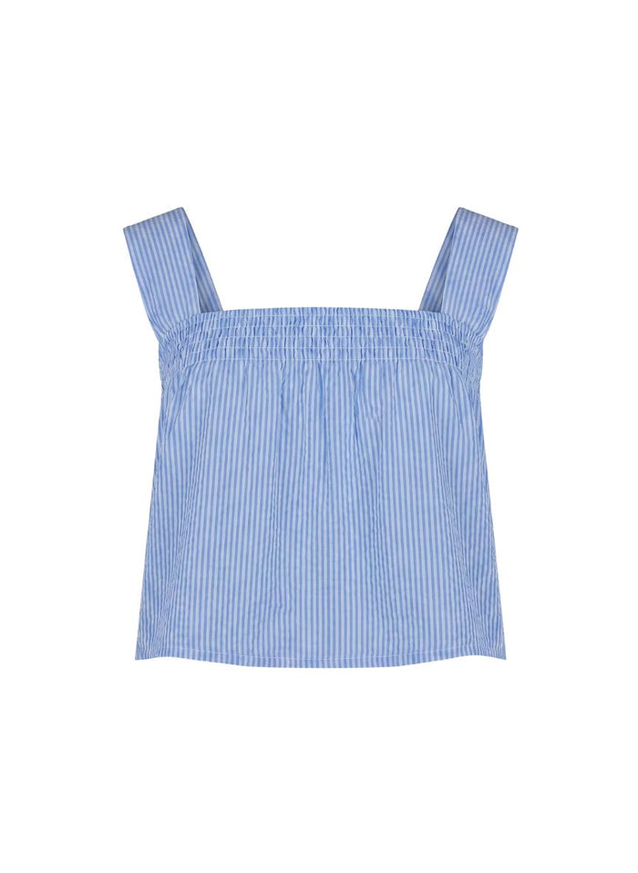 Tops APOELLA Selini Smocked Top Striped Blue Apoella