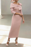 Sheath-Column Ankle Length Elastic Cloth Mother of the Bride Dress CM0460