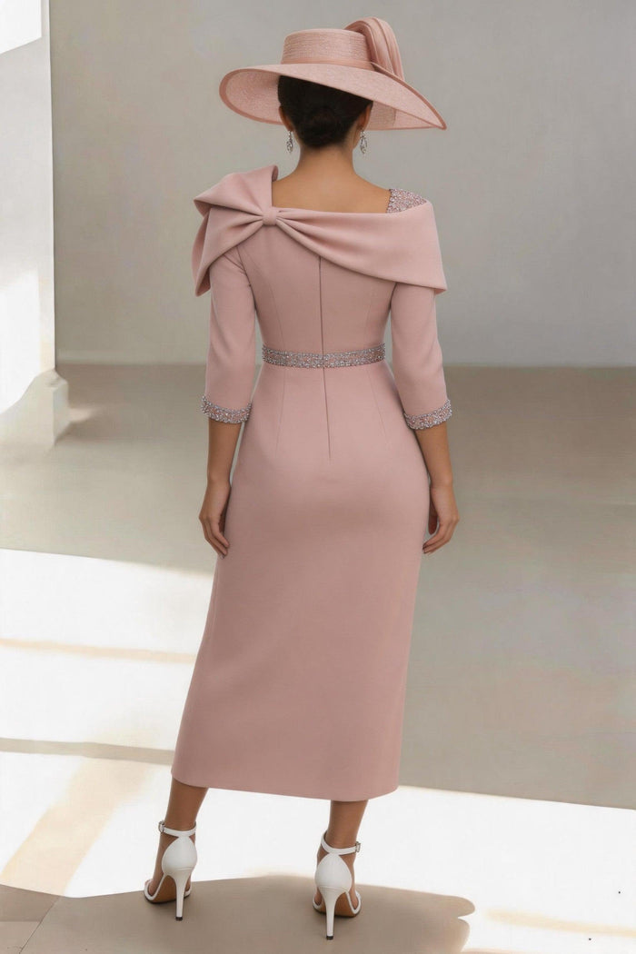 Sheath-Column Ankle Length Elastic Cloth Mother of the Bride Dress CM0460