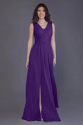Sheath-Column Floor Length Chiffon Bridesmaid Dress PR3499CR - COCOMELODY