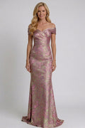 Sheath-Column Floor Length Jacquard Mother of the Bride Dress CM0416