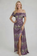 Sheath-Column Floor Length Jacquard Mother of the Bride Dress CM0420