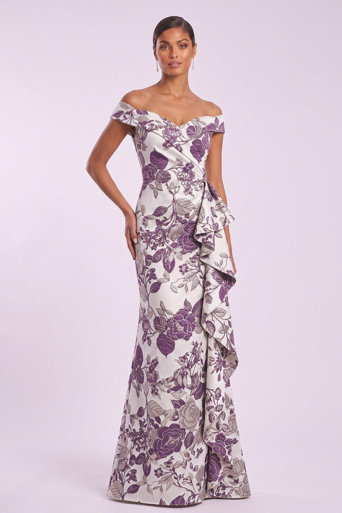 Sheath-Column Floor Length Jacquard Mother of the Bride Dress CM0484