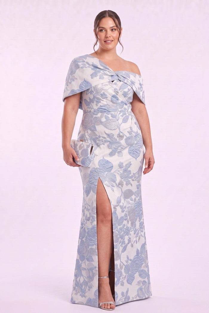 Sheath-Column Floor Length Jacquard Mother of the Bride Dress CM0485