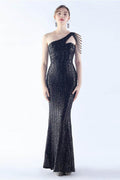 Sheath-column floor length sequined dress 785514826195 - COCOMELODY