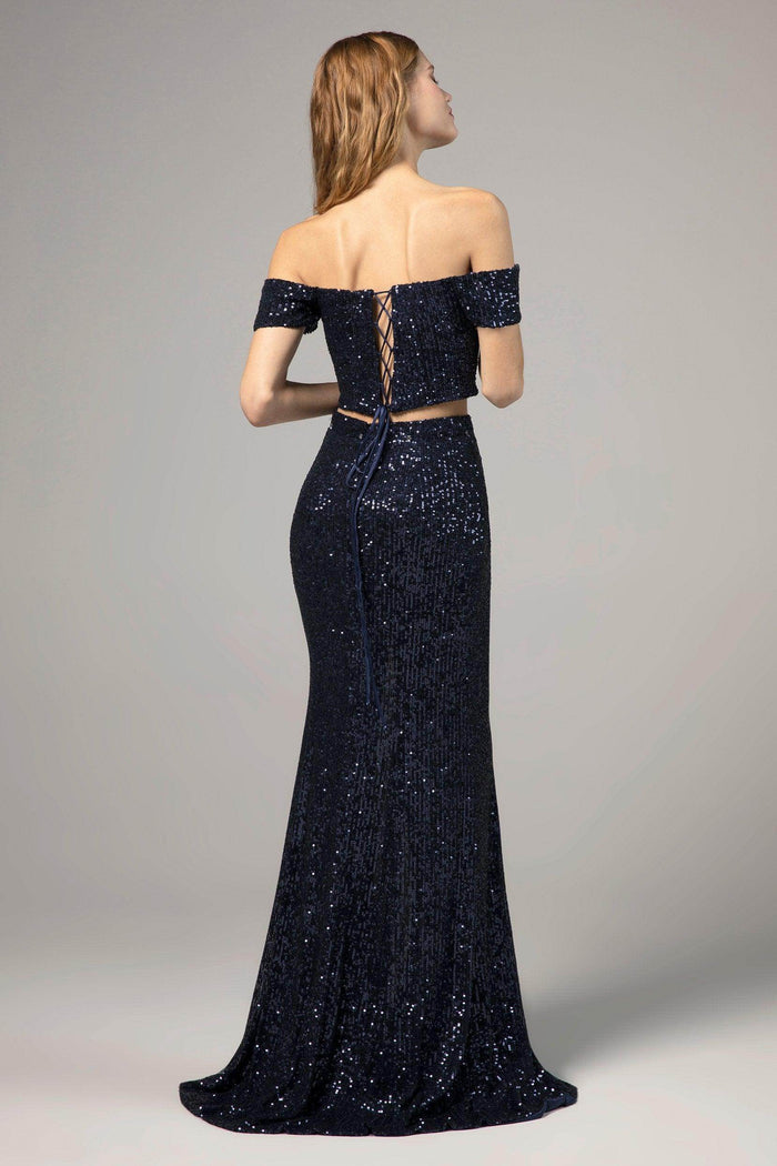 Sheath-Column Floor Length Sequined Dress CS0288CR - COCOMELODY