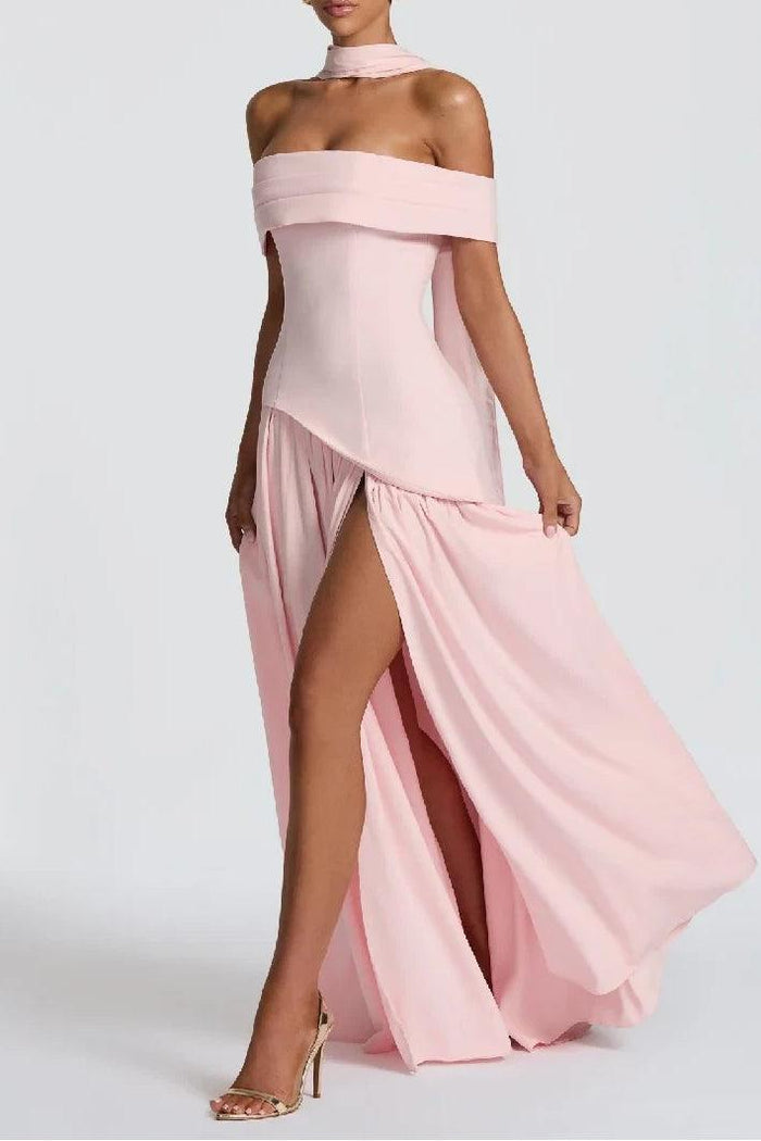 Sheath-Column Floor Length Silk-Like Wedding Guest Dress 963358428274