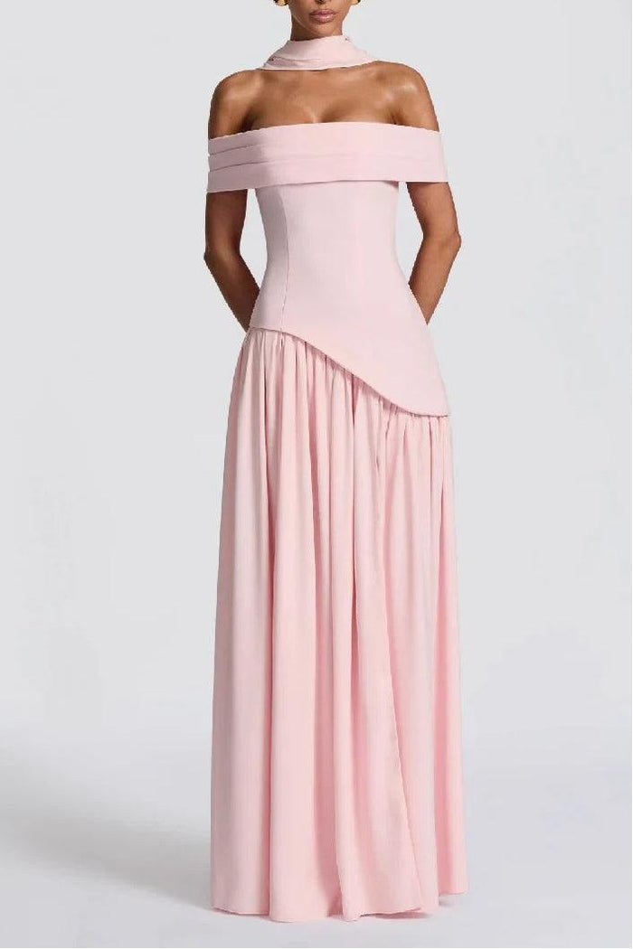 Sheath-Column Floor Length Silk-Like Wedding Guest Dress 963358428274