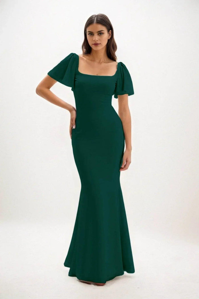 Sheath-Column Maxi Chiffon Dress CB0813CS - COCOMELODY