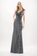 Sheath-Column Maxi Chiffon Mother Of The Bride Dress CM0275 - COCOMELODY