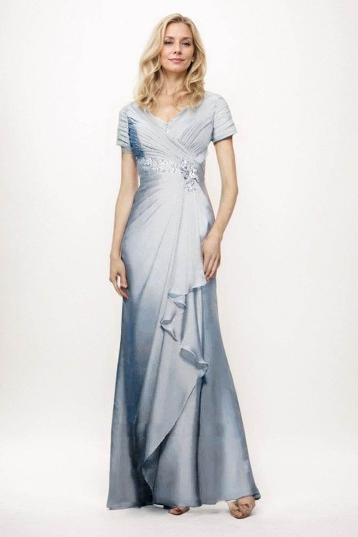 Sheath-Column Maxi Chiffon Mother Of The Bride Dress CM0277 - COCOMELODY