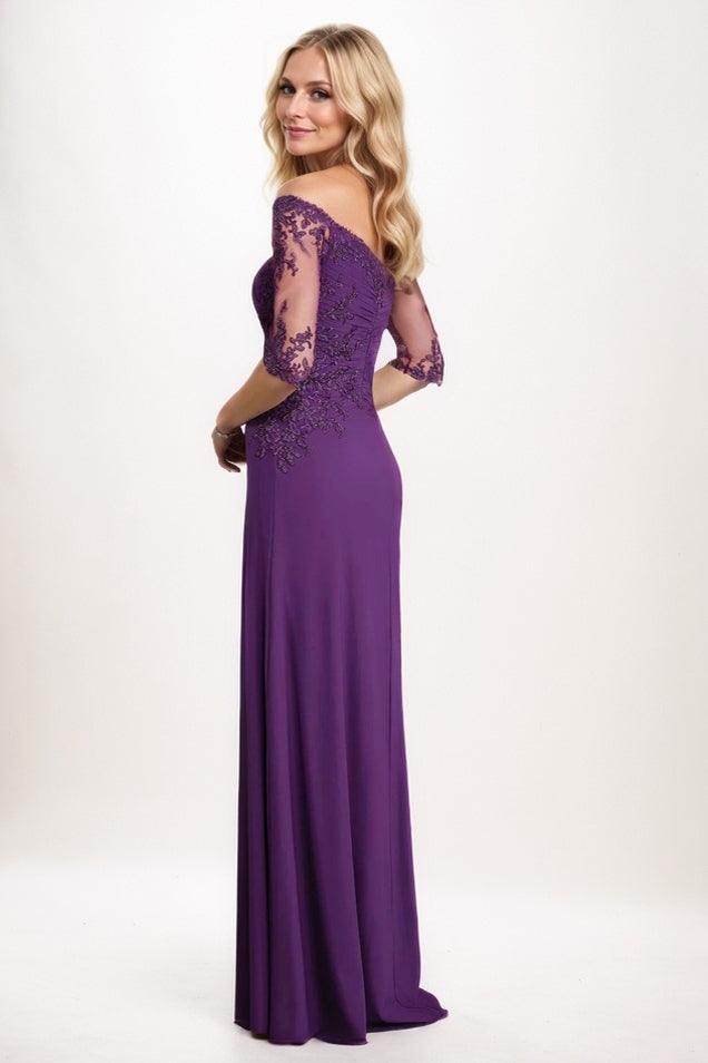 Sheath-Column Maxi Chiffon Mother Of The Bride Dress CM0303 - COCOMELODY