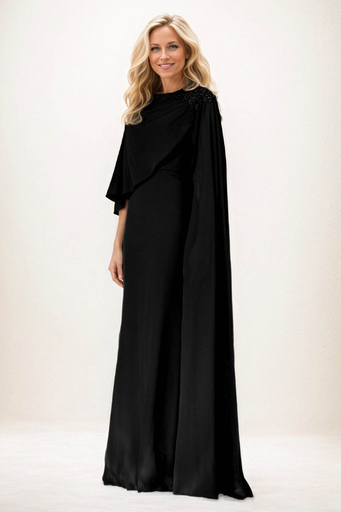 Sheath-Column Maxi Chiffon Mother of the Bride Dresses CM0388 - COCOMELODY