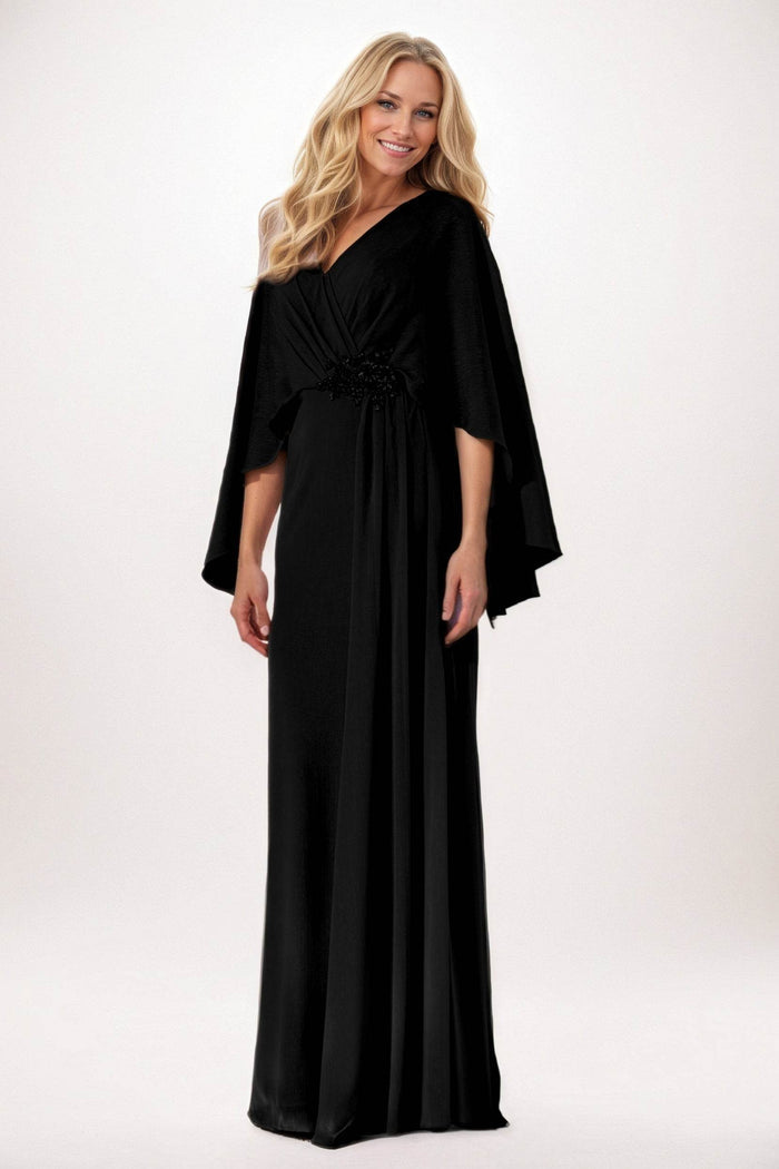 Sheath-Column Maxi Chiffon Mother of the Bride Dresses CM0389 - COCOMELODY