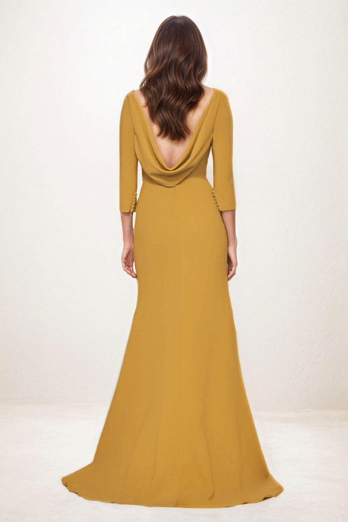Sheath-Column Maxi Elastic Cloth Wedding Guest Dress CG0281 - COCOMELODY