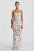 Sheath-Column Maxi Lace Little White Dresses CG0318CW