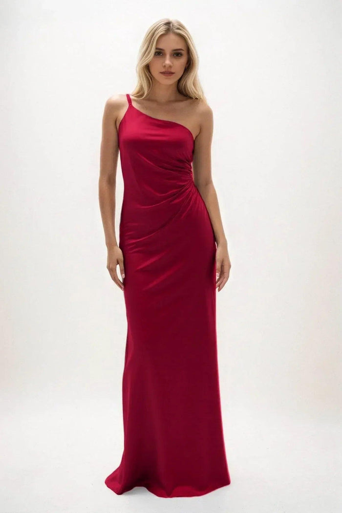 Sheath-Column Maxi Luxe Satin Dress CB0843CS - COCOMELODY