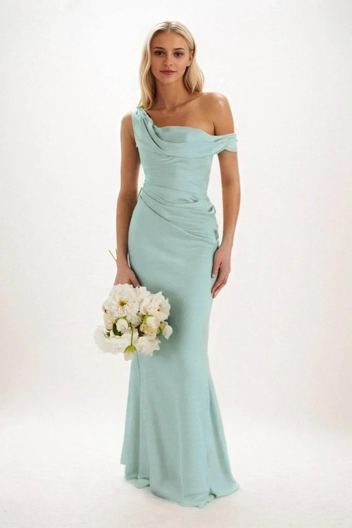 Sheath-Column Maxi Luxe Satin Dress CB0815CS - COCOMELODY