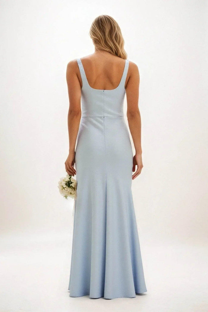 Sheath-Column Maxi Luxe Satin Dress CB0816CS - COCOMELODY